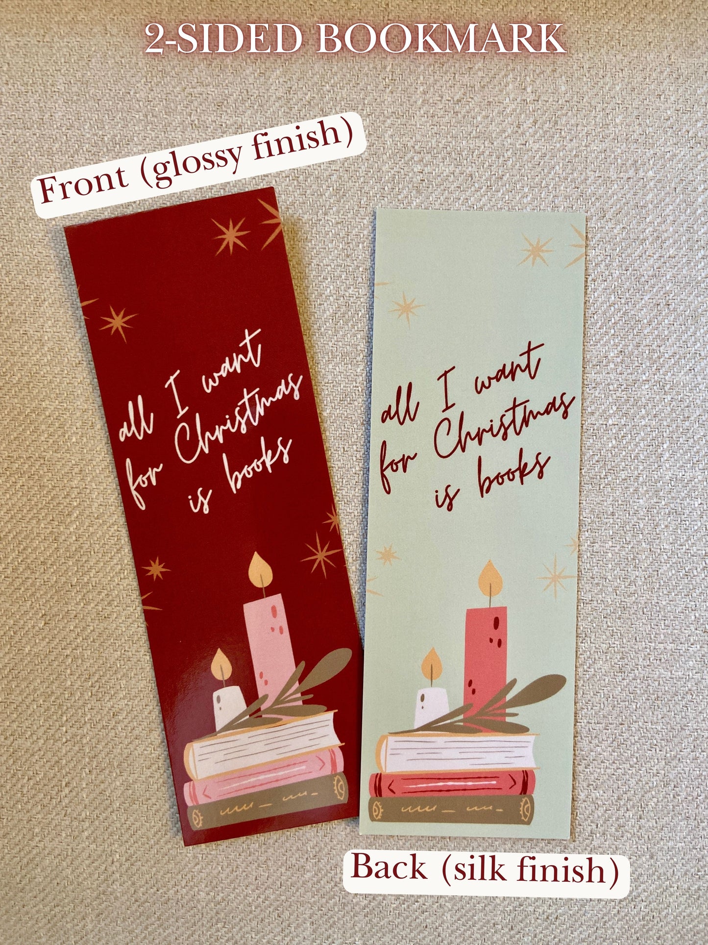 Bookish Christmas Bookmarks (Set of 2)