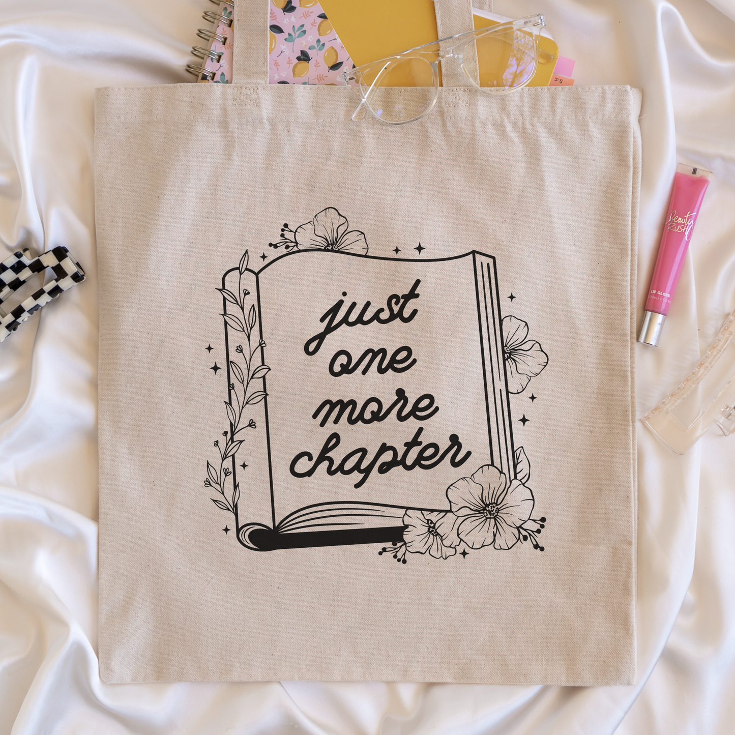 Bookish Just One More Chapter Tote Bag
