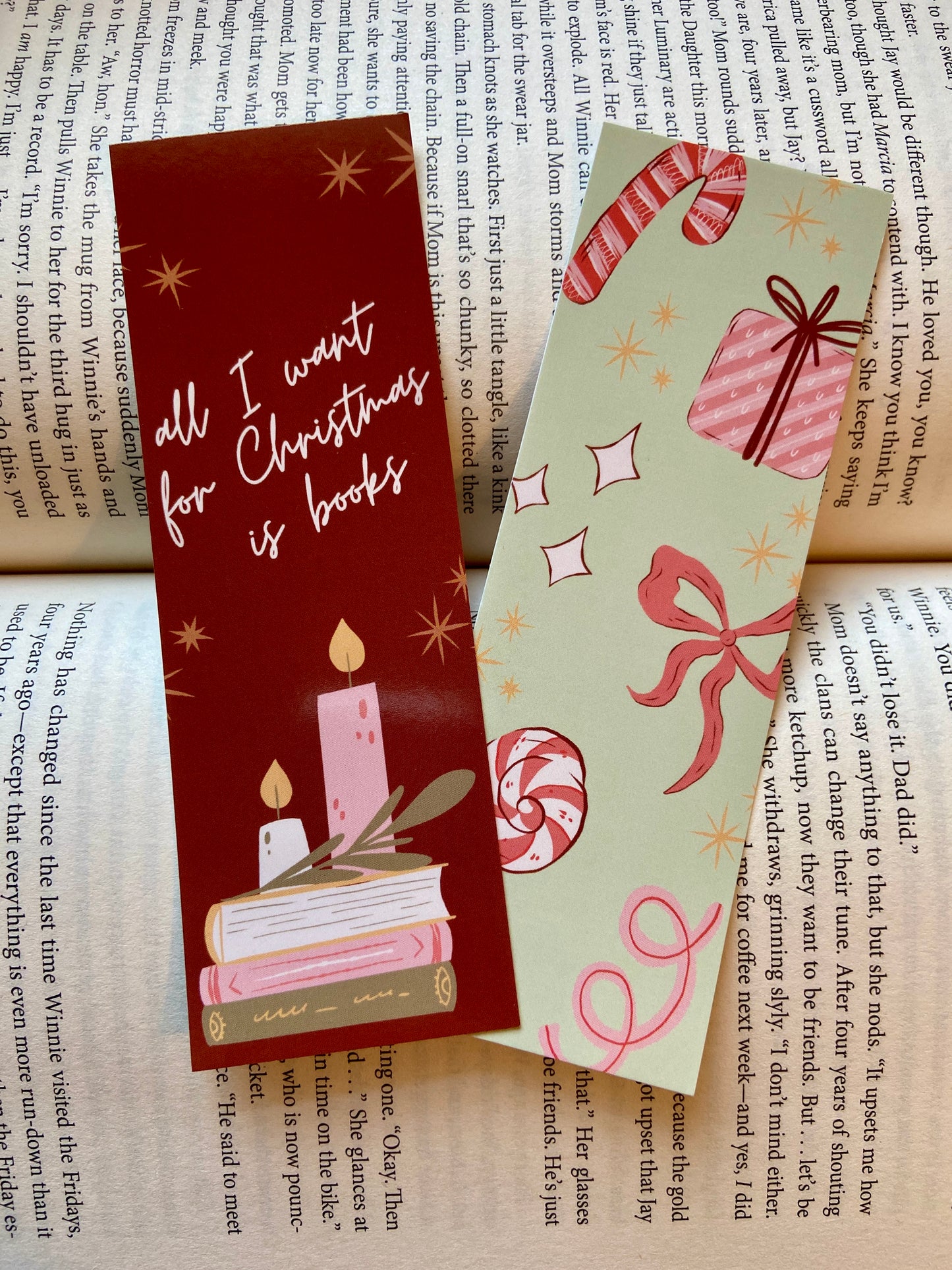 Bookish Christmas Bookmarks (Set of 2)