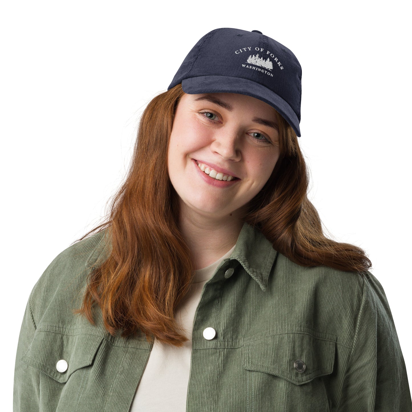 Forks, WA Embroidered Corduroy Hat
