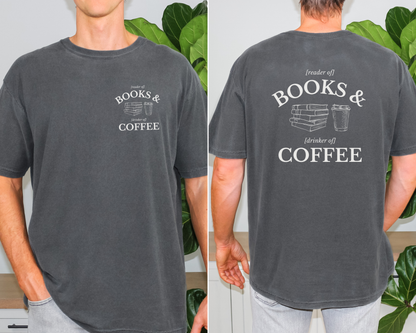 Books & Coffee Tee (Front & Back)