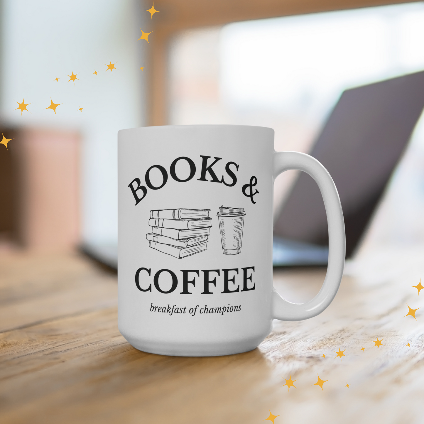 Books & Coffee Mug