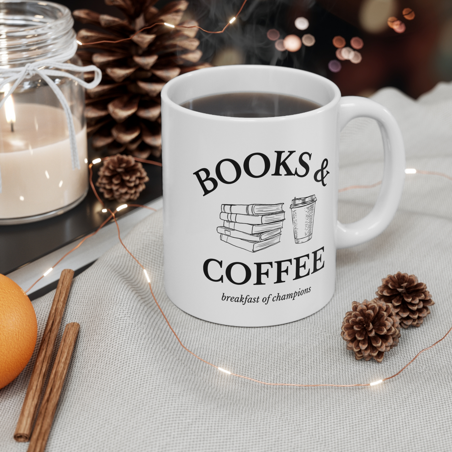 Books & Coffee Mug