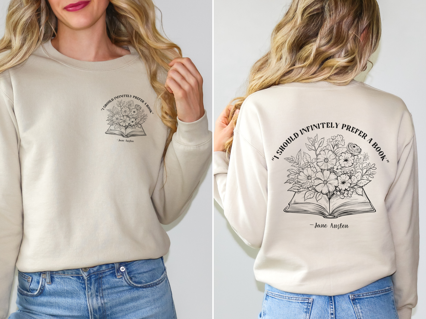 I Should Infinitely Prefer A Book Crewneck Sweatshirt (Front & Back)