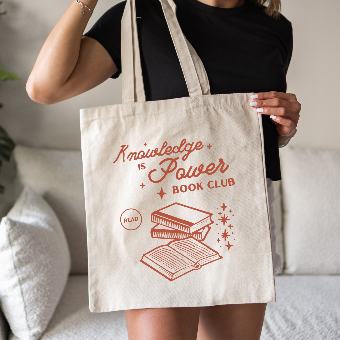 Knowledge Is Power Book Club Tote Bag