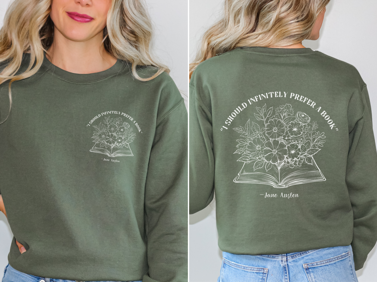 I Should Infinitely Prefer A Book Crewneck Sweatshirt (Front & Back)