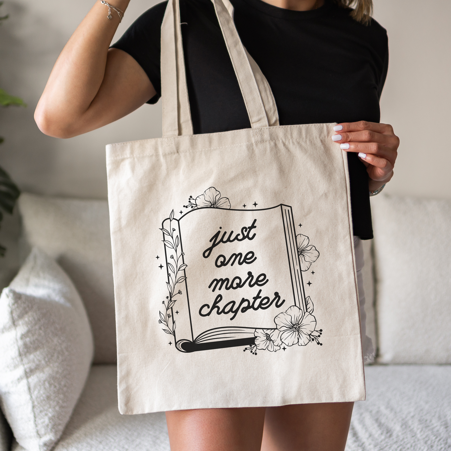 Bookish Just One More Chapter Tote Bag