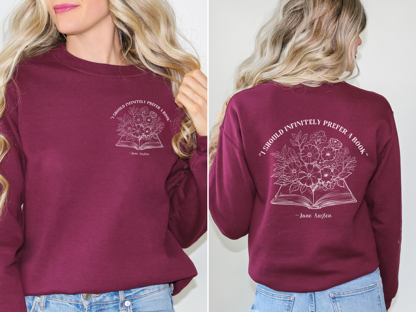 I Should Infinitely Prefer A Book Crewneck Sweatshirt (Front & Back)