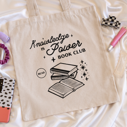 Knowledge Is Power Book Club Tote Bag