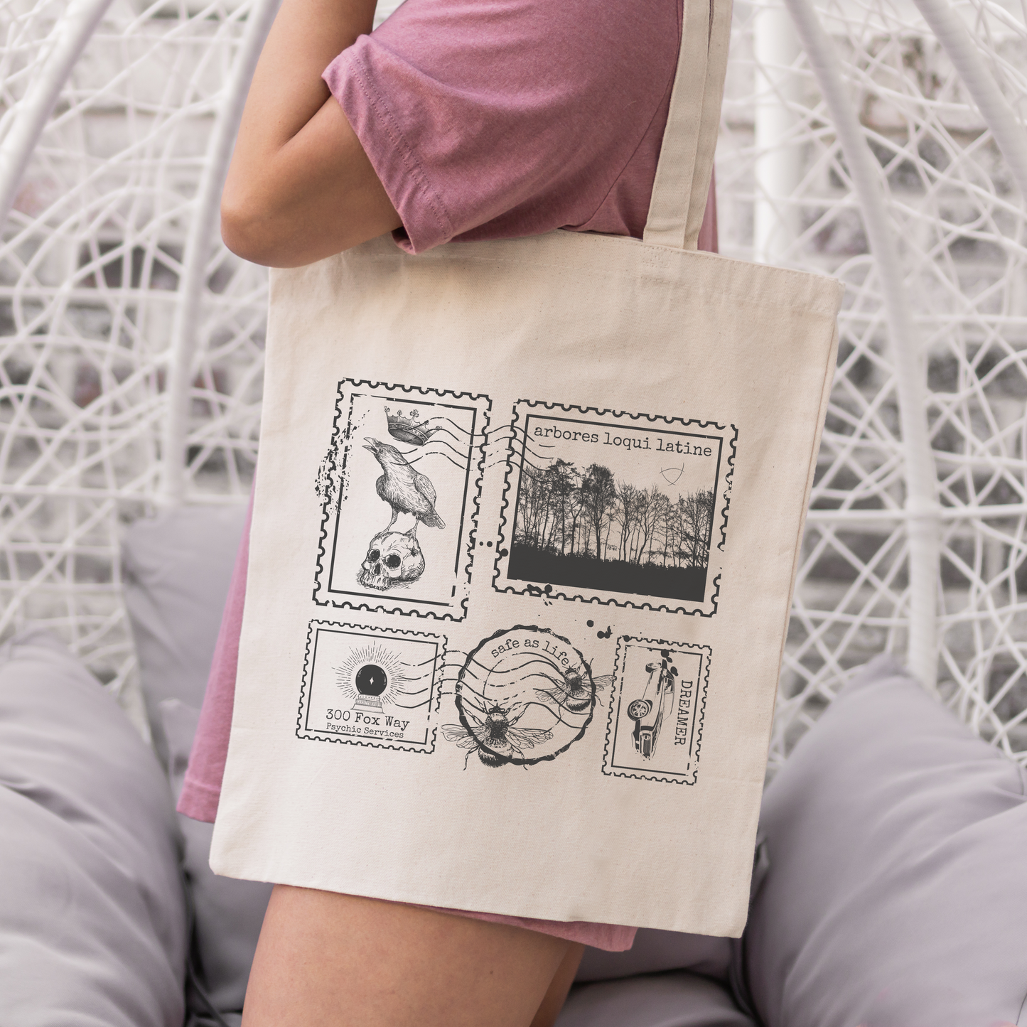 Cabeswater Stamps Tote Bag