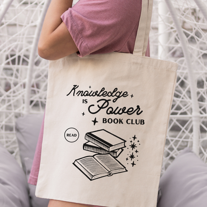 Knowledge Is Power Book Club Tote Bag