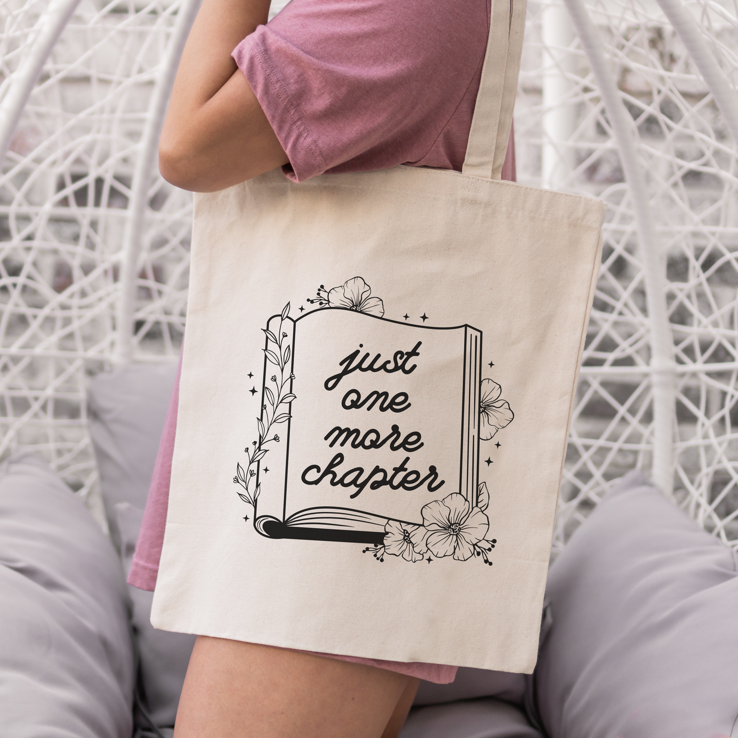 Bookish Just One More Chapter Tote Bag