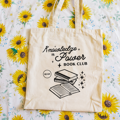 Knowledge Is Power Book Club Tote Bag