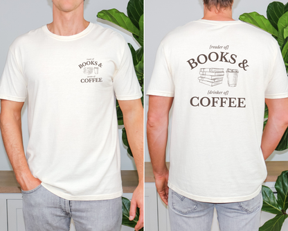 Books & Coffee Tee (Front & Back)