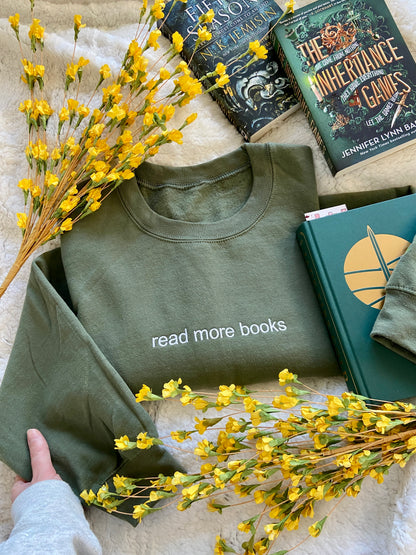 Read More Books Embroidered Crewneck Sweatshirt