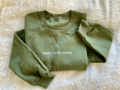 Read More Books Embroidered Crewneck Sweatshirt