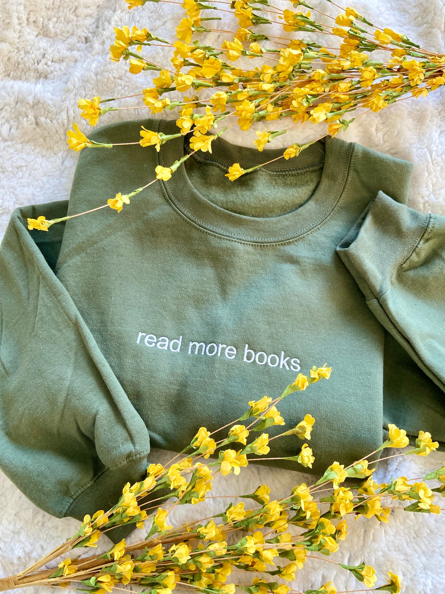 Read More Books Embroidered Crewneck Sweatshirt