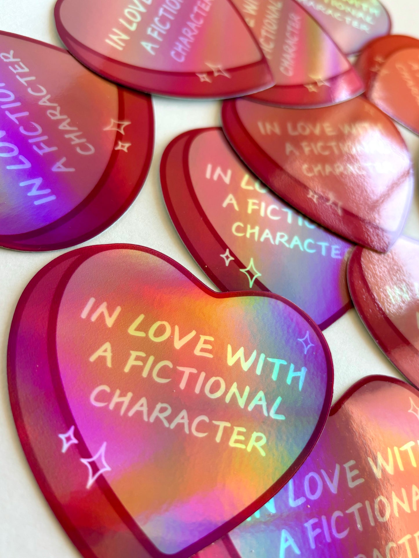 Fictional Character Candy Heart Holographic Sticker