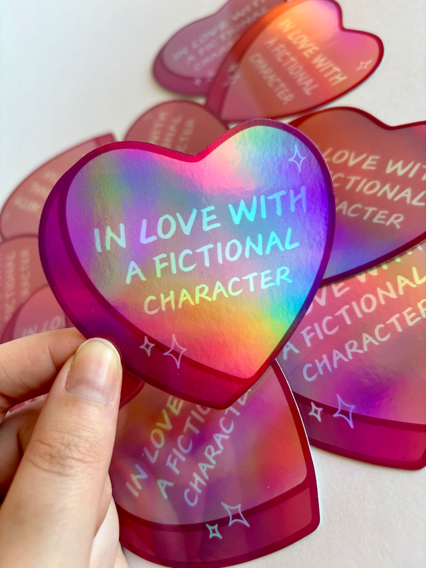 Fictional Character Candy Heart Holographic Sticker