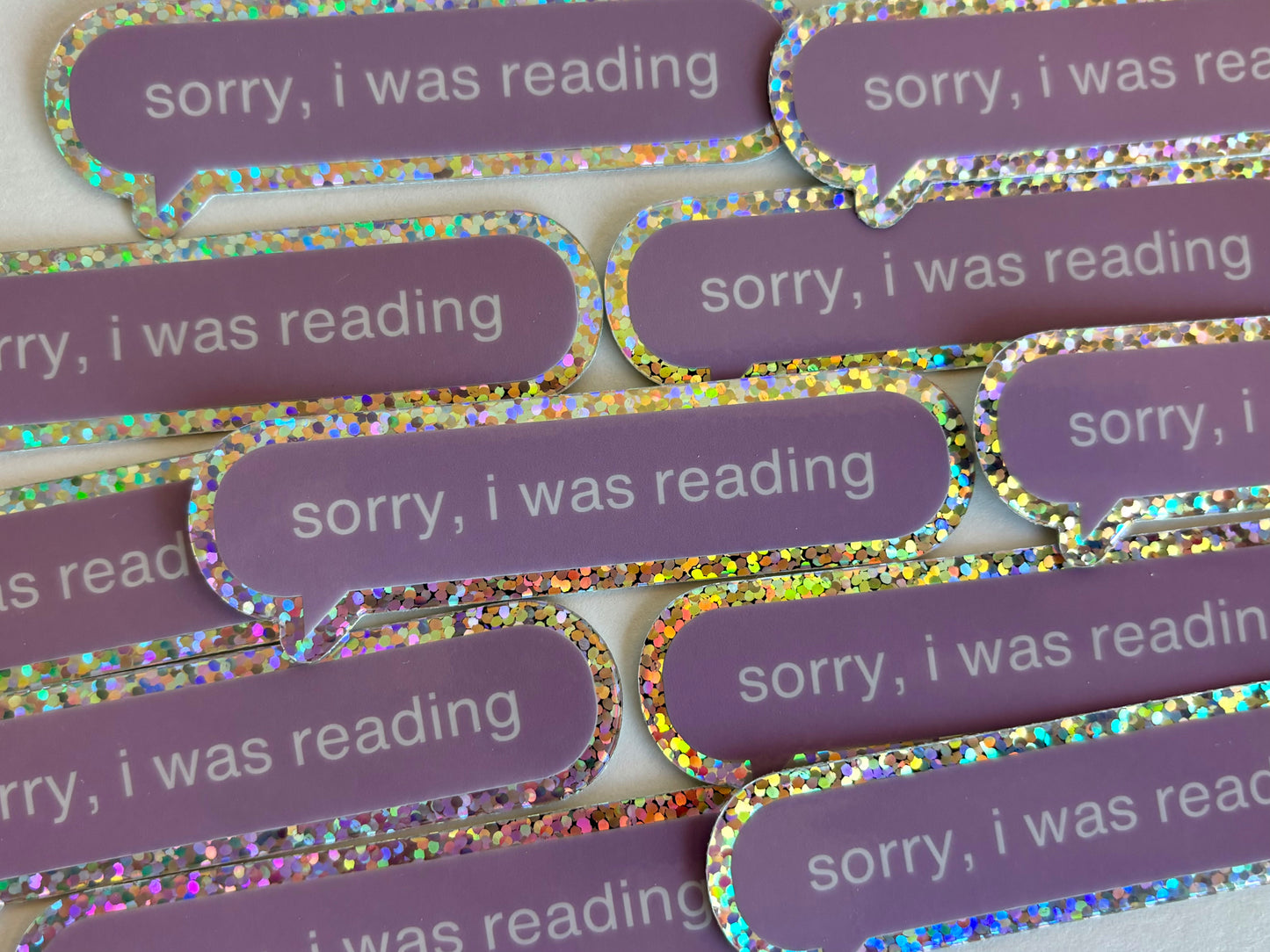 Sorry I Was Reading Glitter Sticker