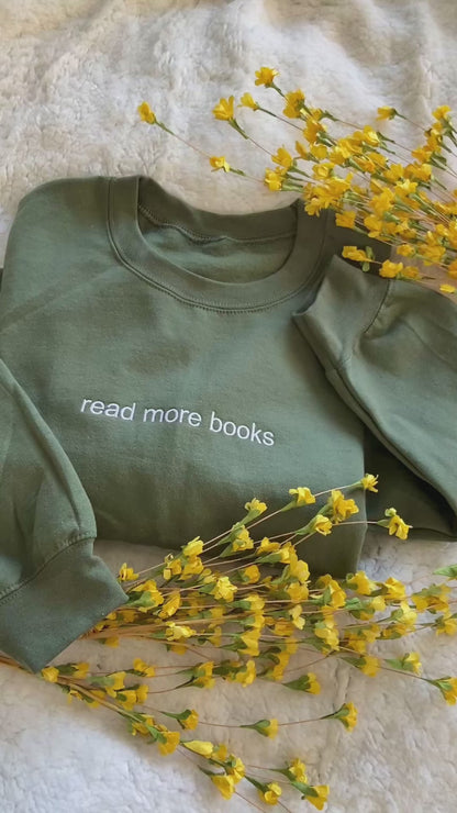 Read More Books Embroidered Crewneck Sweatshirt